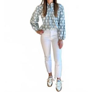 NEW CLARA THE LABEL olive blouse in acacia